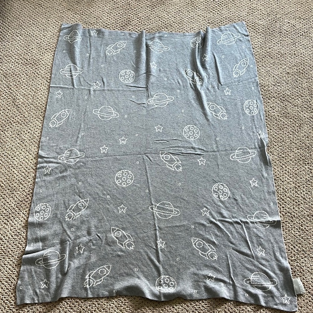 SOLD - Outer space baby blanket